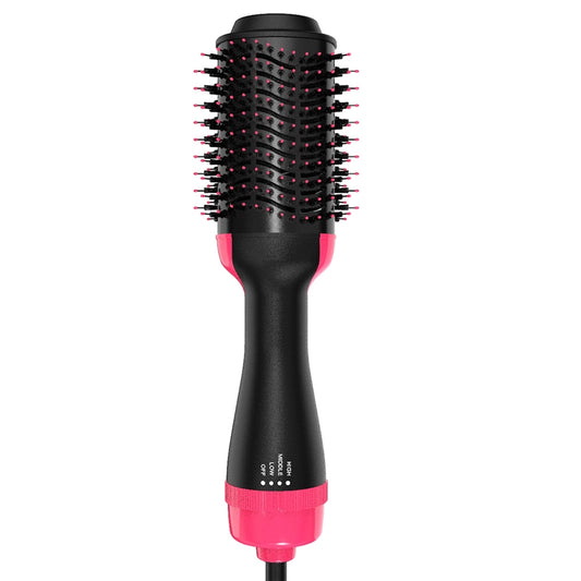 1000 Watts Hair Dryer, and Volumizer Styler, Professional 2-in-1 Salon Negative Ion Ceramic Electric Blow Rotating Straightener and Curly Comb with Anti-Scald, Black